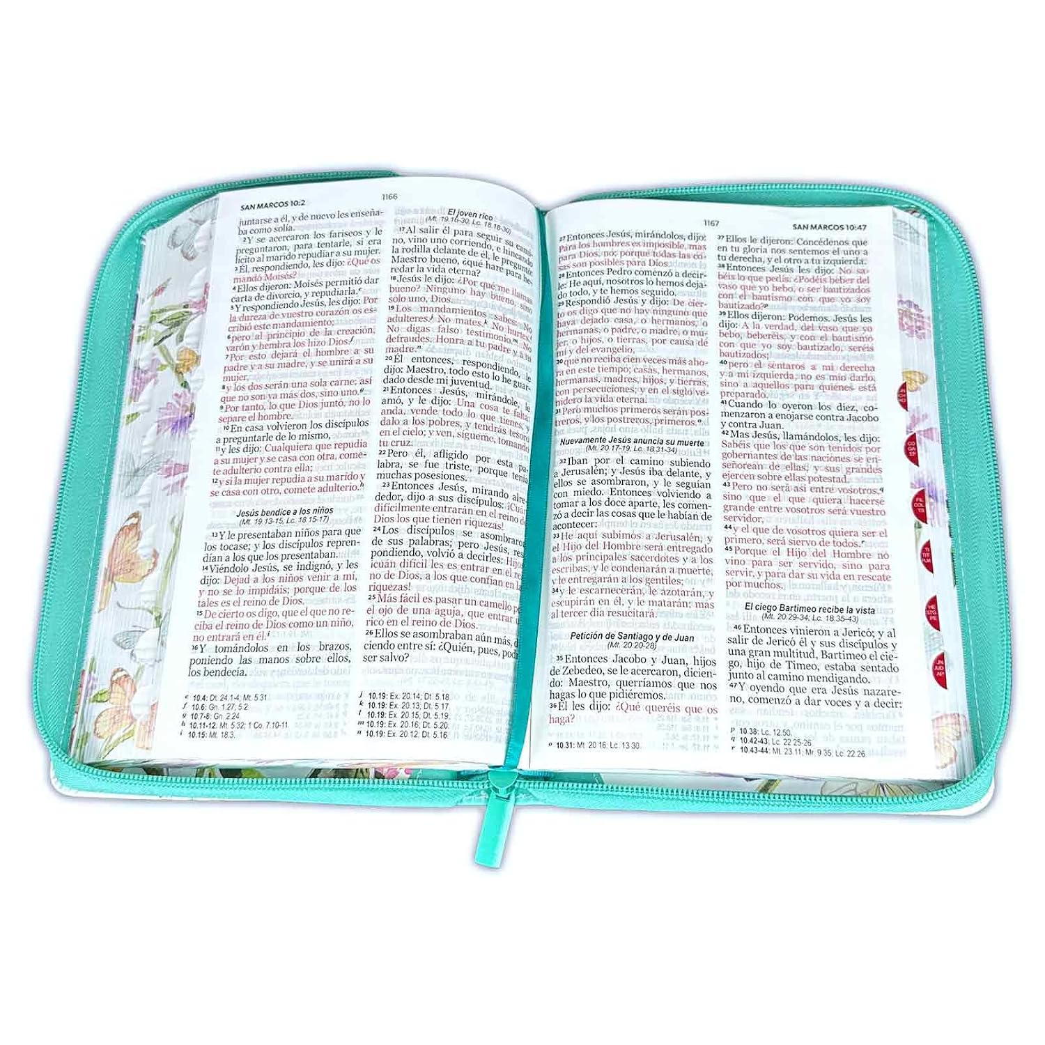 Biblia para Mujeres Letra Grande Reina Valera 1960 cubierta floral y mariposa con indice (Spanish Edition)
