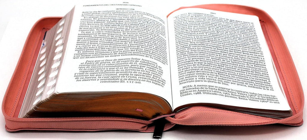 Biblia para Mujeres Reina Valera 1960 Letra Gigante de 14 Puntos Tamano Manual con Cierre y Indice Semil Piel Rosa Floreada Jehova te Bendiga y te guarde Edicion Limitada (Spanish Edition)