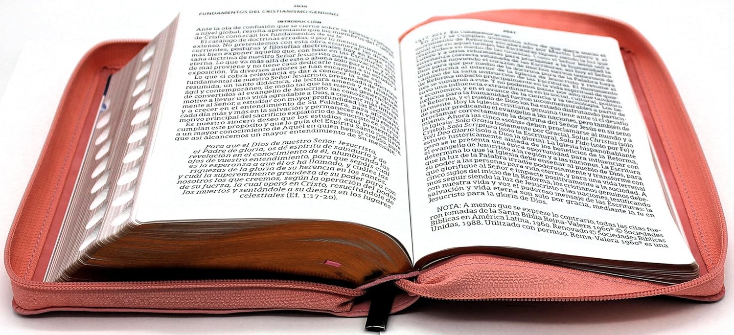 Biblia para Mujeres Reina Valera 1960 Letra Gigante de 14 Puntos Tamano Manual con Cierre y Indice Semil Piel Rosa Floreada Jehova te Bendiga y te guarde Edicion Limitada (Spanish Edition)