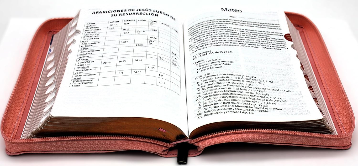 Biblia para Mujeres Reina Valera 1960 Letra Gigante de 14 Puntos Tamano Manual con Cierre y Indice Semil Piel Rosa Floreada Jehova te Bendiga y te guarde Edicion Limitada (Spanish Edition)